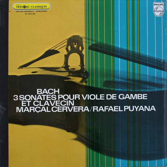 セルベラのバッハ/ガンバソナタ集　仏PHILIPS　3307　LP レコード