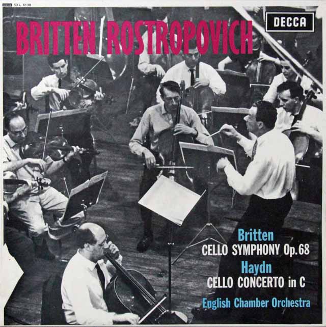 ロストロポーヴィチ、ブリテンのブリテン、ハイドン/チェロ協奏曲集　英DECCA　2811　LP レコード