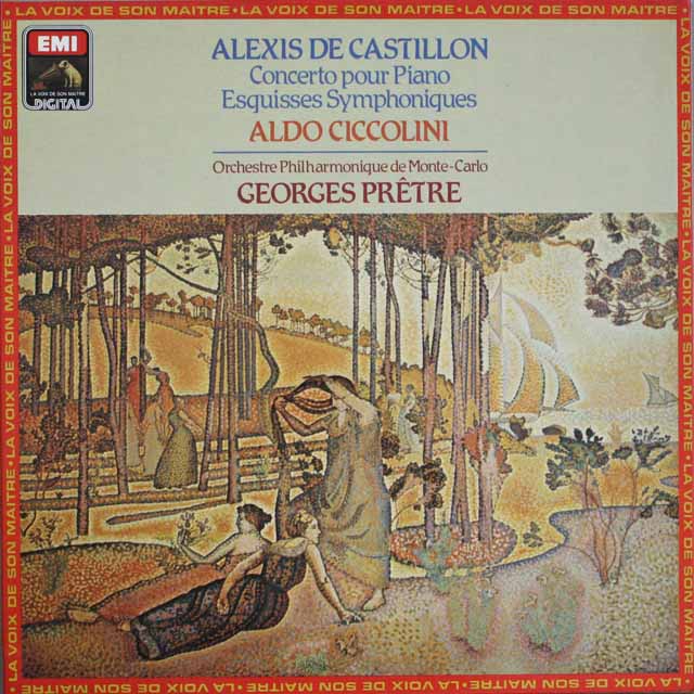 チッコリーニ、プレートルのカスティヨン/ピアノ協奏曲、交響的素描　仏EMI（VSM）　3813　LP レコード
