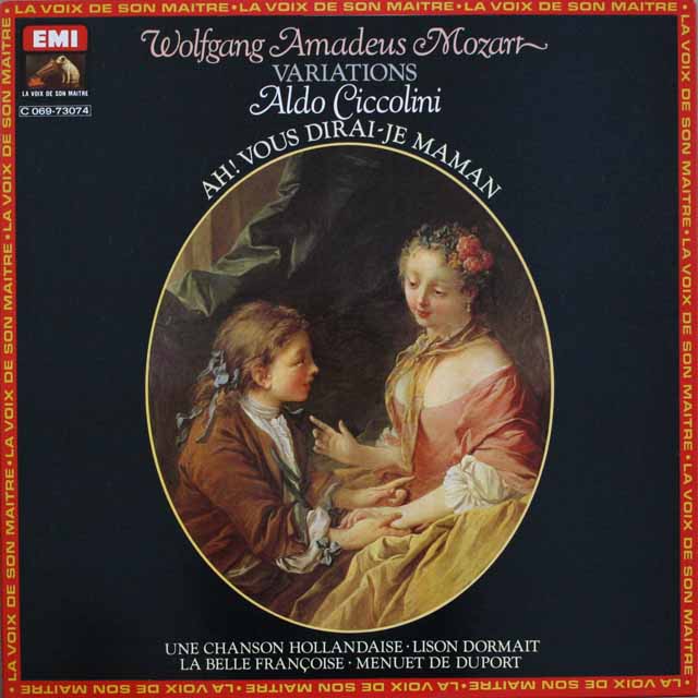 チッコリーニのモーツァルト/ピアノのための変奏曲集　仏EMI（VSM）　3813　LP レコード