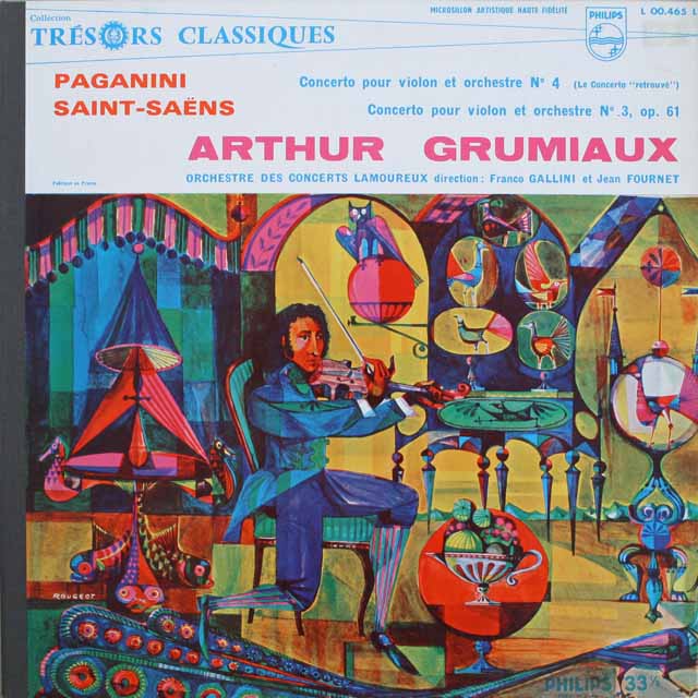 グリュミオーのパガニーニ&サン＝サーンス/ヴァイオリン協奏曲集　仏PHILIPS　3308　LP レコード