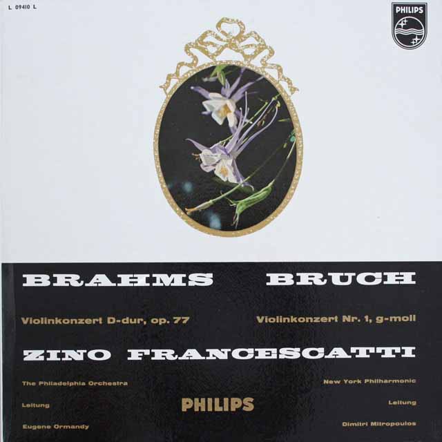 フランチェスカッティのブラームス、ブルッフ/ヴァイオリン協奏曲集　独PHILIPS　2535　LP レコード