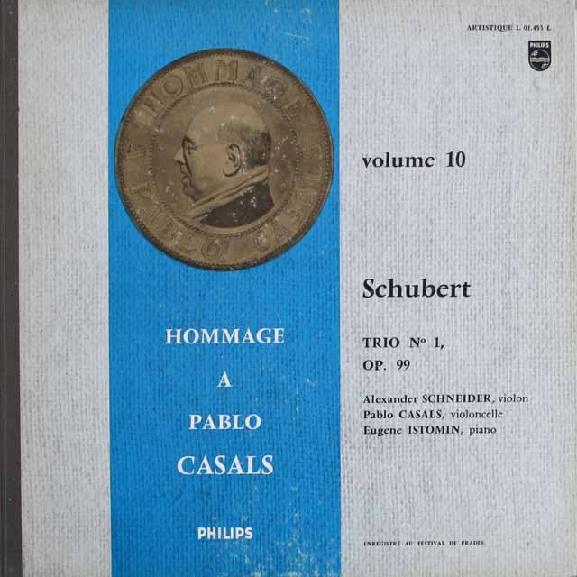カザルスらのシューベルト/ピアノ三重奏曲第1番　仏PHILIPS　3308　LP レコード