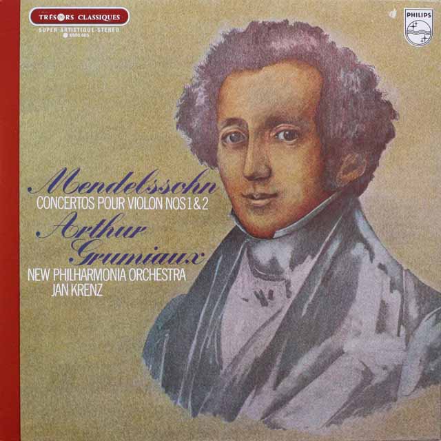 グリュミオーのメンデルスゾーン/ヴァイオリン協奏曲   仏PHILIPS   2539　LP レコード
