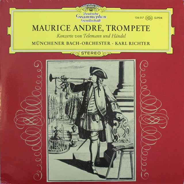 アンドレ、リヒターのテレマン、ヘンデル/トランペット協奏曲集　独DGG　3613　LP レコード