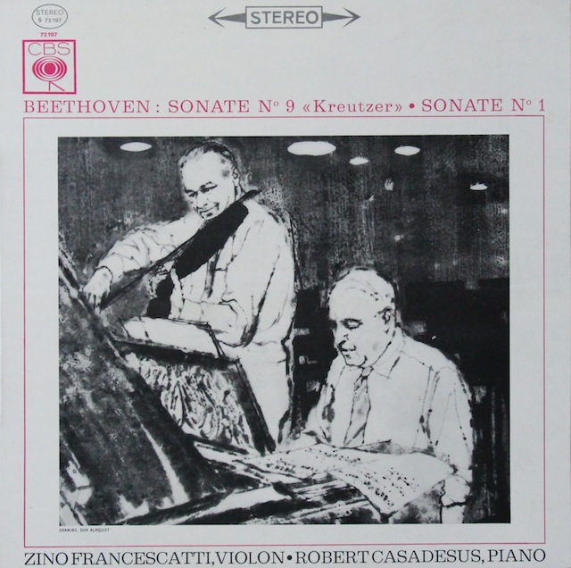 フランチェスカッティ、カサドシュのベートーヴェン/「クロイツェル」　仏CBS　3520　LP レコード