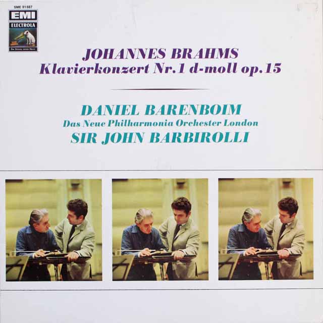 バレンボイム、バルビローリのブラームス/ピアノ協奏曲第1番　独EMI　3693　LP レコード