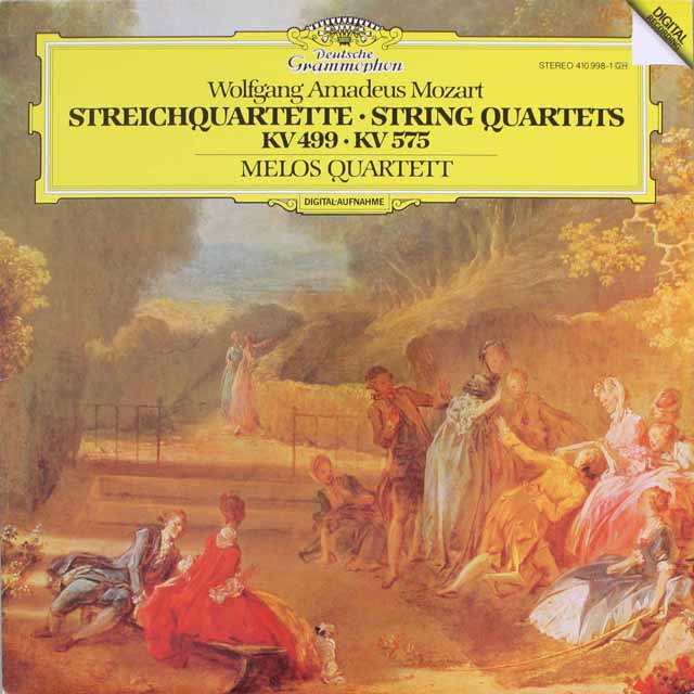 メロス四重奏団のモーツァルト/弦楽四重奏曲第20、21番　独DGG　3692　LP レコード