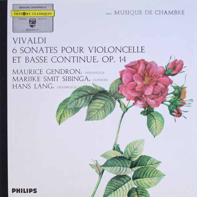 ジャンドロンのヴィヴァルディ/チェロソナタ集　仏PHILIPS　3318　LP レコード