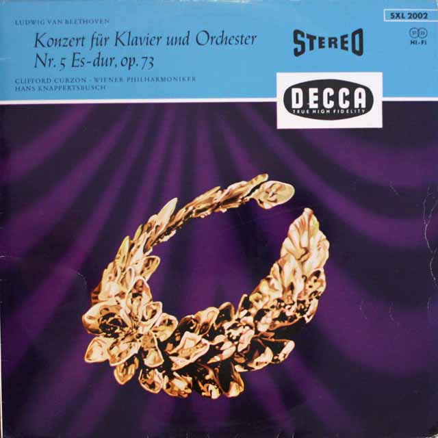 カーゾン＆クナッパーツブッシュのベートーヴェン/ピアノ協奏曲第5番「皇帝」　独DECCA　2601　LP レコード