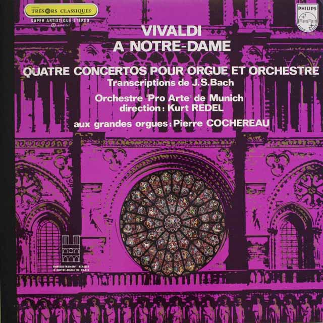 コシュロー、レーデルのヴィヴァルディ/オルガン協奏曲　仏PHILIPS　3691　LP レコード