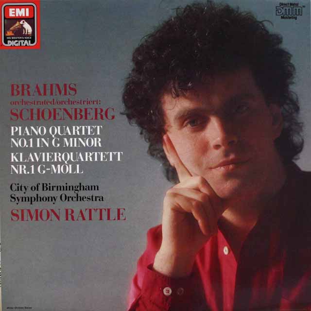 ラトルのブラームス（シェーンベルク編）/ピアノ四重奏曲（管弦楽編曲版）　独EMI　3321　LP レコード