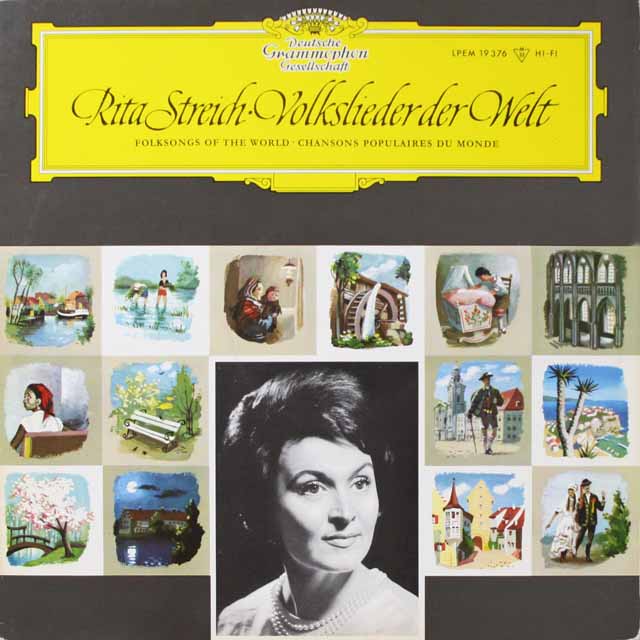 【モノラル】　シュトライヒ/世界の民謡と子守歌　独DGG　3799　LP レコード