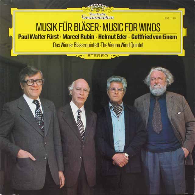 ウィーン木管五重奏団による現代音楽集　独DGG　3626　LP レコード