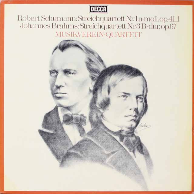 ムジークフェライン四重奏団のシューマン、ブラームス/弦楽四重奏曲　独DECCA　3627　LP レコード