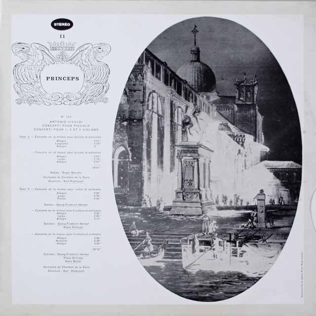 リステンパルトのヴィヴァルディ/協奏曲集　仏CF　3335　LP レコード