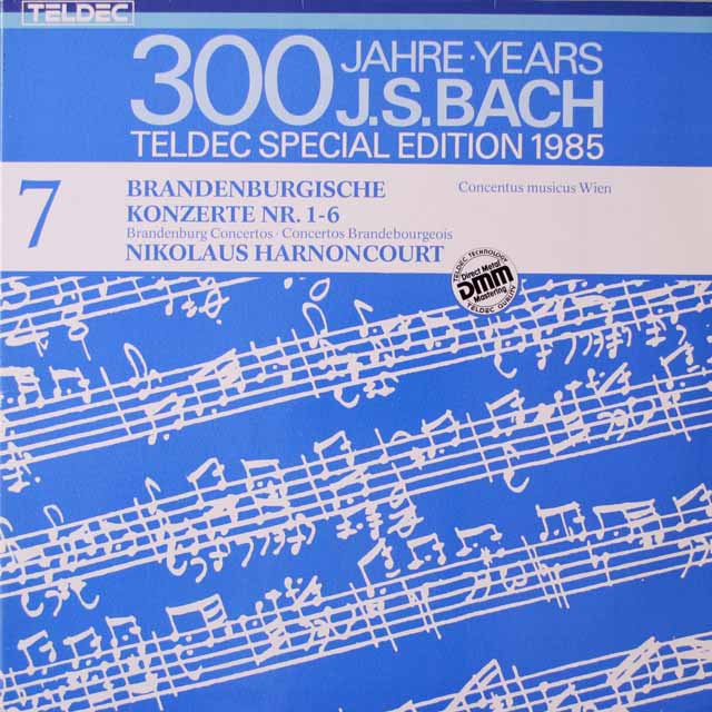 アーノンクールのバッハ/ブランデンブルク協奏曲  独TELDEC  2625　LP レコード
