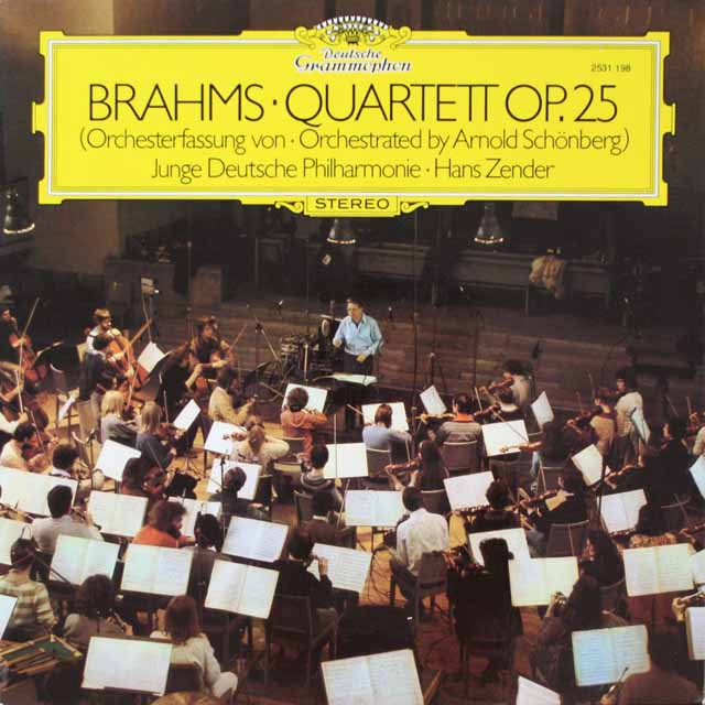 ツェンダーのブラームス（シェーンベルク編）/ピアノ五重奏曲　独DGG　3690　LP レコード