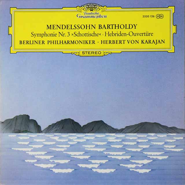 カラヤンのメンデルスゾーン/交響曲第3番「スコットランド」ほか　独DGG　3532　LP レコード