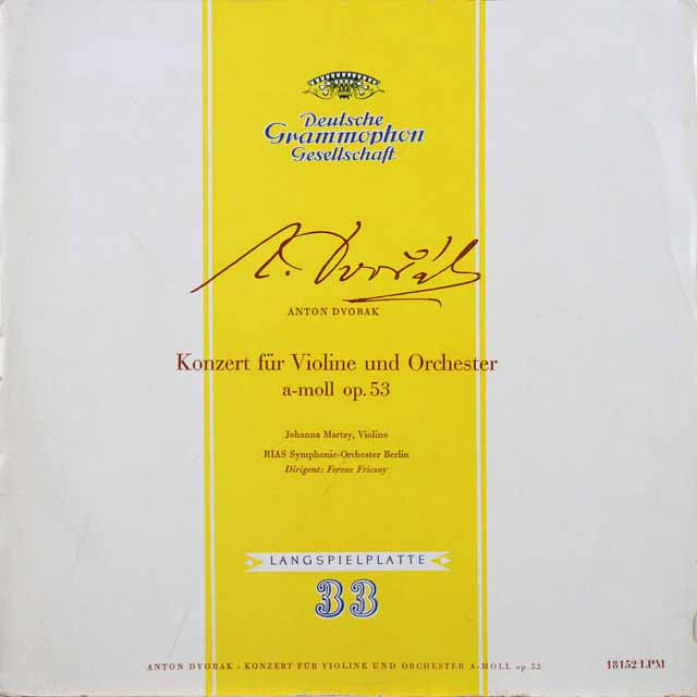 マルツィ&フリッチャイのドヴォルザーク/ヴァイオリン協奏曲　独DGG　3225　LP レコード