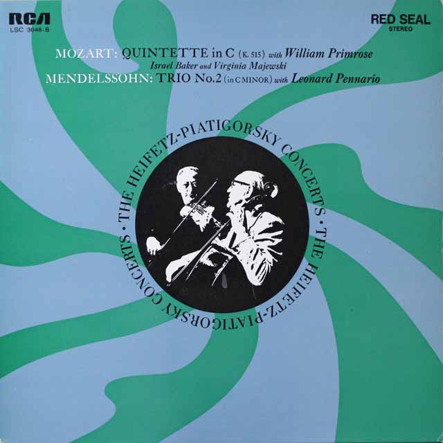 ハイフェッツ、ピアティゴルスキー/コンサート　（モーツァルト、メンデルスゾーン）　独RCA　3337　LP レコード