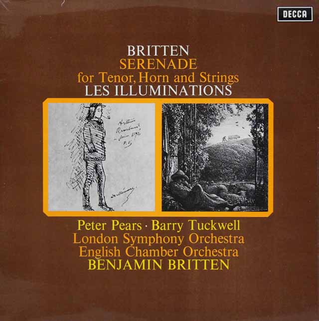 【オリジナル盤】　ブリテンの自作自演/テノール、 ホルンと弦楽のためのセレナード　英DECCA　3537　LP レコード
