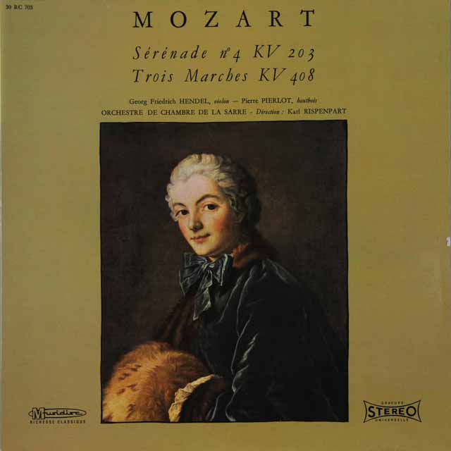 リステンパルトのモーツァルト/セレナード第4番ほか　仏Musidisc　2729　LP レコード