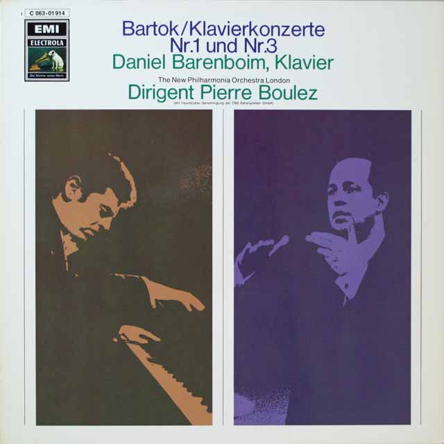 バレンボイム&ブーレーズのバルトーク/ピアノ協奏曲第1&3番　独EMI　3688　LP レコード