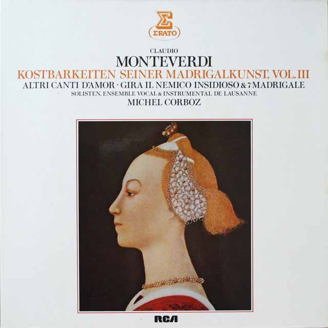 コルボのモンテヴェルディ/マドリガル曲集　独ERATO　3688　LP レコード