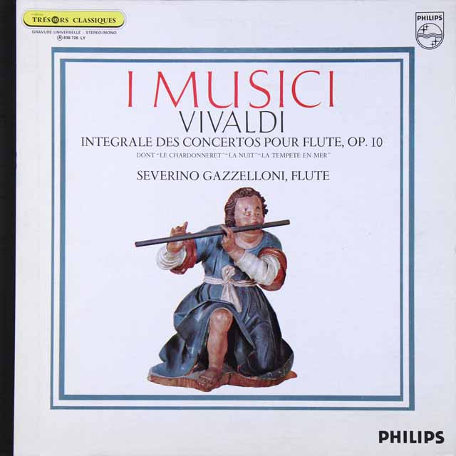 ガッゼローニ＆イ・ムジチのヴィヴァルディ/フルート協奏曲集作品10（全曲）　仏PHILIPS　2730　LP レコード