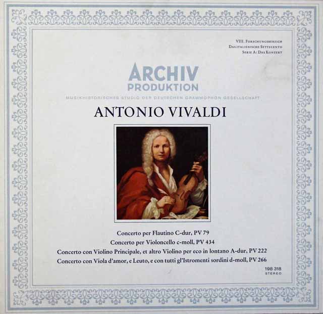 ラウテンバッハーらのヴィヴァルディ/協奏曲集　独ARCHIV　3617　LP レコード