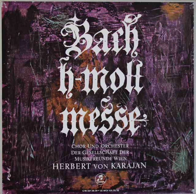 カラヤンのバッハ/ミサ曲ロ短調　独Columbia　3286　LP レコード