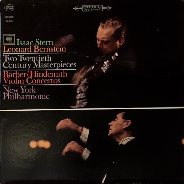 スターン&バーンスタインのバーバー&ヒンデミット/ヴァイオリン協奏曲集　 米Columbia　M1701　LP レコード