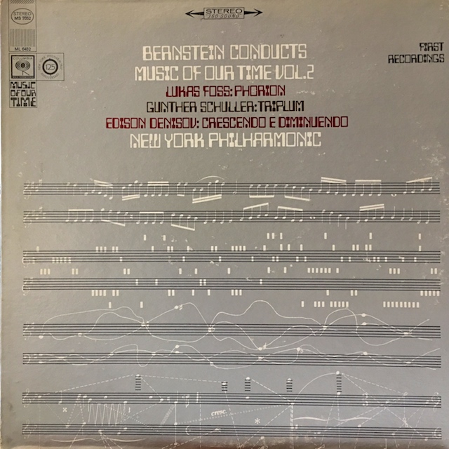 バーンスタインの同時代音楽集/フォス、シュラー、デニソフ　 米Columbia　M1701　LP レコード