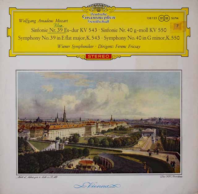 【赤ステレオ、独最初期盤】　フリッチャイのモーツァルト/交響曲第39、40番　独DGG　3615　LP レコード