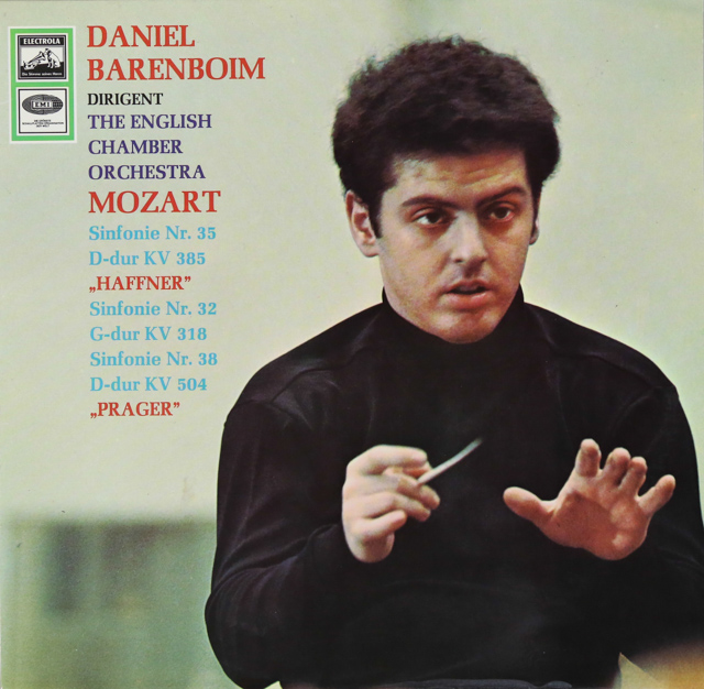 バレンボイムのモーツァルト/交響曲「ハフナー」、「プラハ」　独EMI　3536　LP レコード