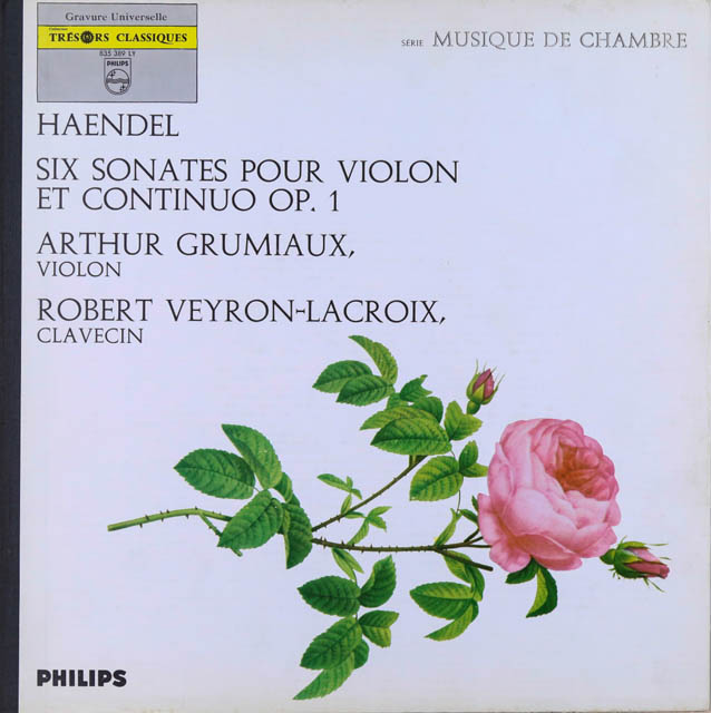 グリュミオー、ヴェイロン=ラクロワのヘンデル/ヴァイオリンソナタ集　仏PHILIPS　2731　LP レコード