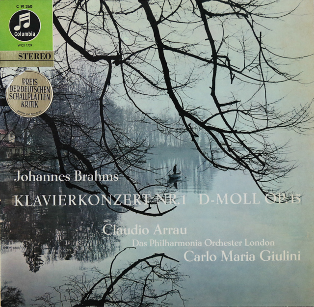 アラウ&ジュリーニのブラームス/ピアノ協奏曲第1番　独Columbia　3289　LP レコード