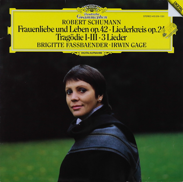 ファスベンダーのシューマン/歌曲集　独DGG　3609　LP レコード