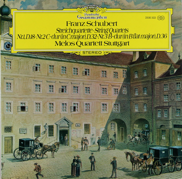 メロス四重奏団のシューベルト/弦楽四重奏曲第1～3番　独DGG　3609　LP レコード
