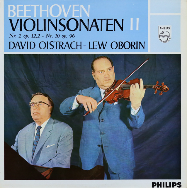 【モノラル】　オイストラフ、オボーリンのベートーヴェン/ヴァイオリンソナタ第2、10番　蘭PHILIPS　3609　LP レコード