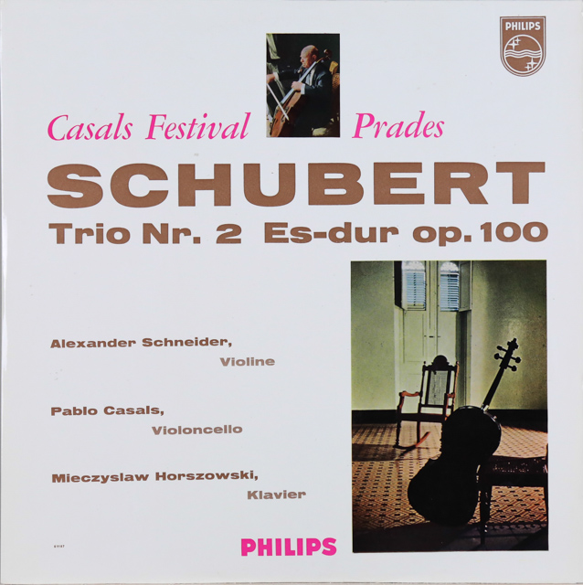 カザルスらのシューベルト/ピアノ三重奏曲第2番　独PHILIPS　2734　LP レコード
