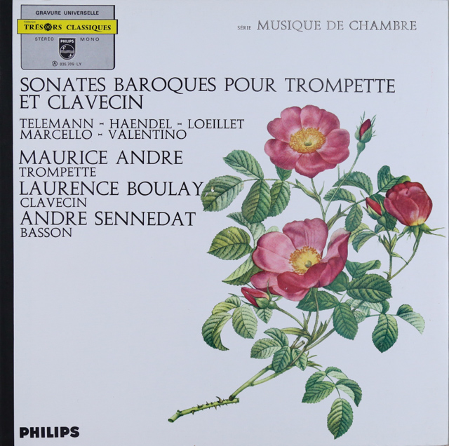 アンドレ、ブーレイ&セネダの「トランペットとチェンバロのためのソナタ集」　仏PHILIPS　3289　LP レコード