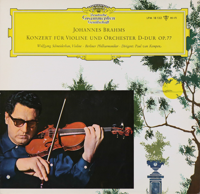 シュナイダーハンのブラームス/ヴァイオリン協奏曲　独DGG　3226　LP レコード