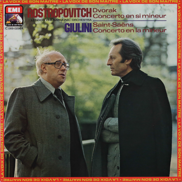 ロストロポーヴィチ＆ジュリーニのドヴォルザーク/チェロ協奏曲ほか　仏EMI（VSM)　3287　LP レコード