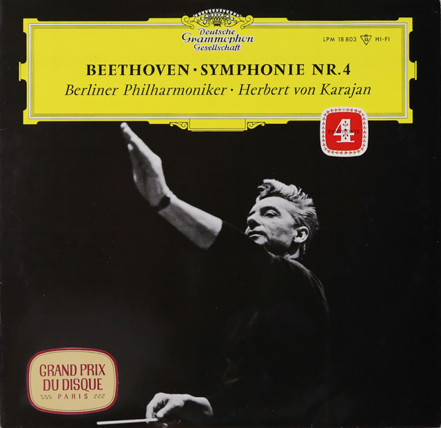 【モノラル】　カラヤンのベートーヴェン/交響曲第4番　独DGG　3538　LP レコード