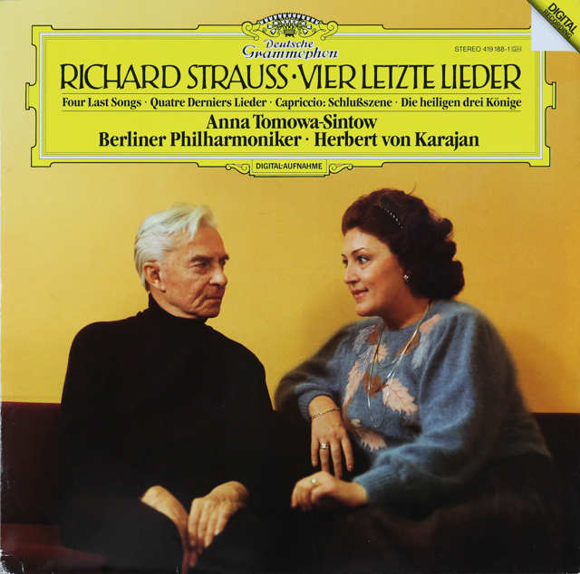 トモワ=シントウ、カラヤンのR.シュトラウス/「4つの最後の歌」ほか　独DGG　3538　LP レコード