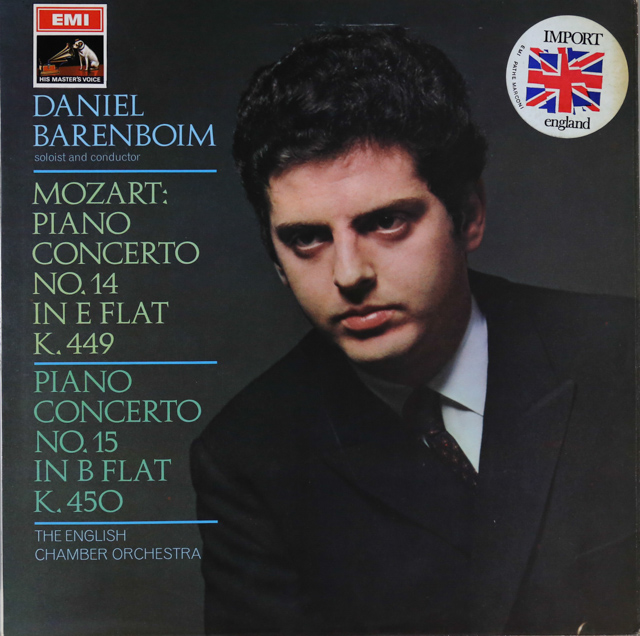 バレンボイムのモーツァルト/ピアノ協奏曲第14、15番　英EMI　3538　LP レコード