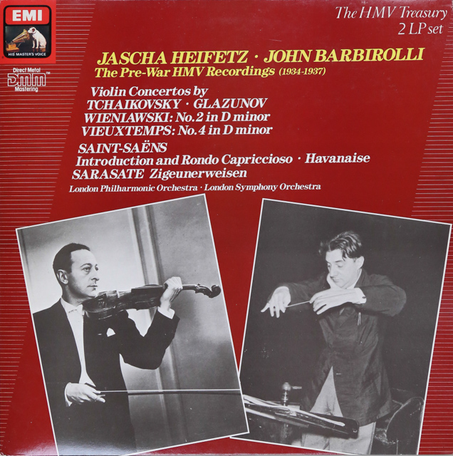 ハイフェッツ&バルビローリのチャイコフスキー/ヴァイオリン協奏曲ほか　英EMI　2741　LP レコード