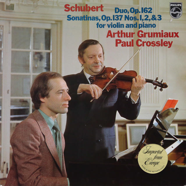 グリュミオー、クロスリーのシューベルト/ヴァイオリンソナタ集　蘭PHILIPS　3539　LP レコード